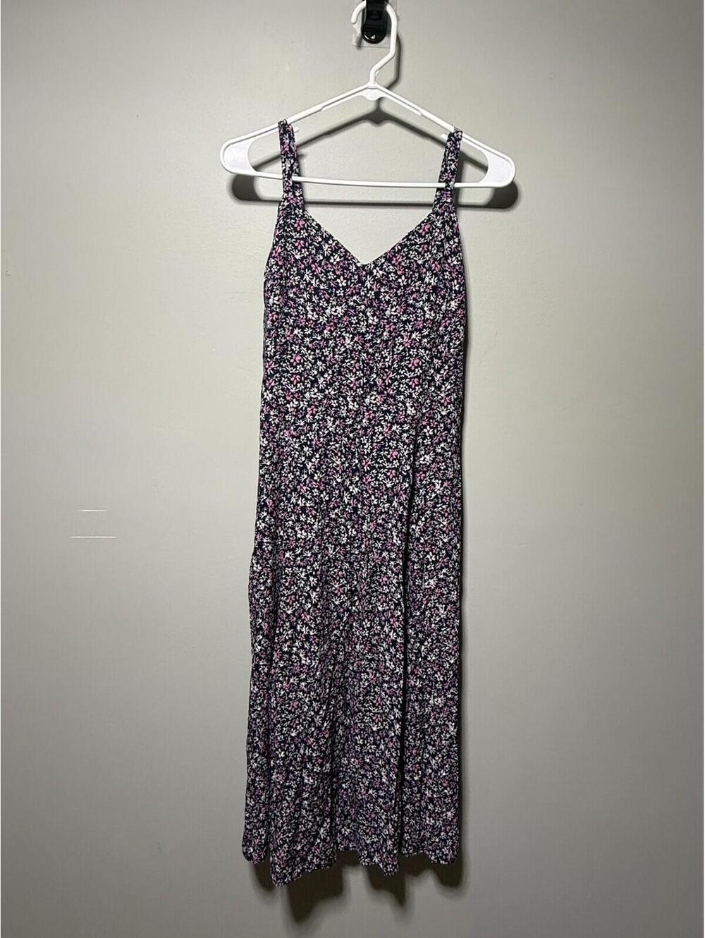 GAP Floral Cami Midi Dress Navy Blue Ditsy Print XS Spring Summer Vacation